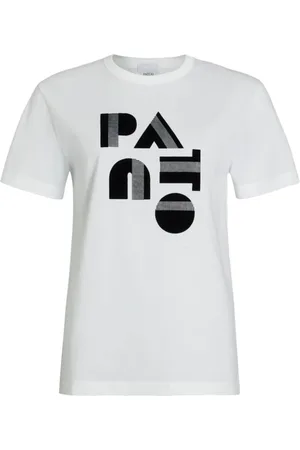 Patou Top, Dame, Hvid, M, Bomuld, Hvid Jersey Logo Print T-Shirt