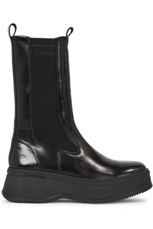 Calvin Klein Sko, Dame, Sort, 39 EU, Læder, Pitched Chelsea Boot Sneakers