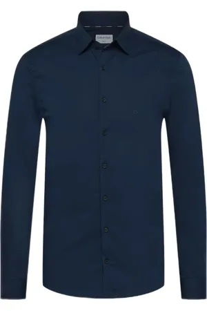 Calvin Klein Skjorte, Herre, Blå, S, Bomuld, Slim Stretch Poplin Skjorte