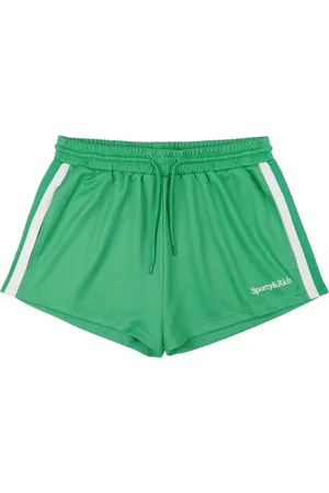 Sporty & Rich Shorts, Dame, Grøn, M, Polyester, Broderede Roller Shorts