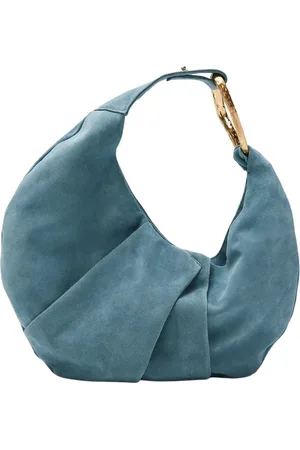 Silvano Biagini Taske, Dame, Blå, ONE SIZE, Uld, Skind Skuldertaske med Messing Tilbehør
