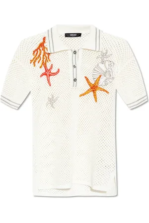 VERSACE Top, Dame, , 2XS, Bomuld, Lacework Oversize Polo