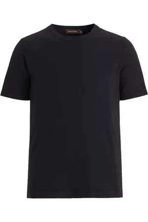 Oscar Jacobson Top, Herre, Blå, M, Bomuld, Marineblå Slim Fit Strik T-shirt