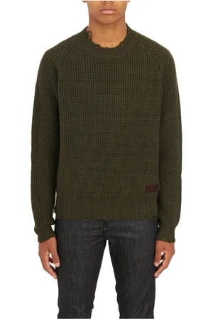 Dsquared2 Strik, Herre, Grøn, L, Uld, Ren uld sweater