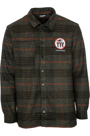 Pleasures Skjorte, Herre, Flerfarvet, S, Uld, Ternet Flannel Skjorte Surfing