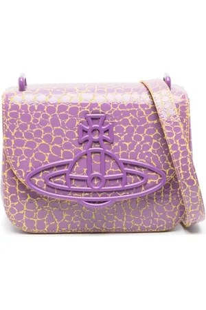 Vivienne Westwood Taske, Dame, Flerfarvet, ONE SIZE, Uld, Lilla Læder Skuldertaske