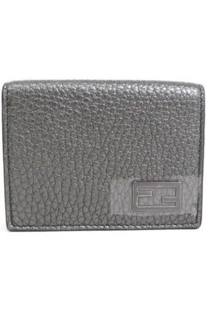 Fendi Pre-owned, Herre, Grå, ONE SIZE, Tyl, Pre-owned Laeder punge