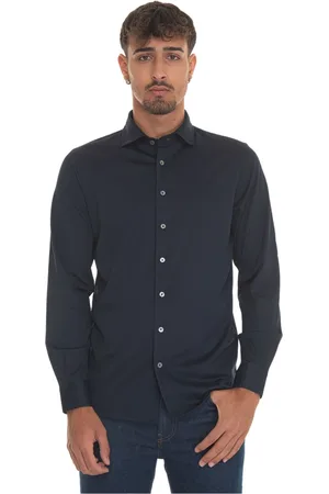 Gran Sasso Skjorte, Herre, Blå, M, Elegant Classic Shirt for Men