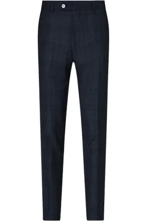 Oscar Jacobson Bukser, Herre, Sort, XL, Uld, Slim Fit Blåternede Bukser
