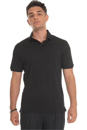 Emporio Armani Top, Herre, Sort, L, Bomuld, Logo Polo Shirt med 3 knapper