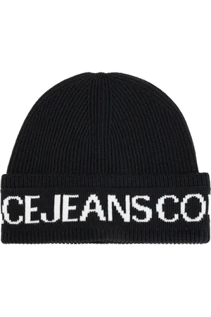VERSACE Tilbehør, Herre, Sort, ONE SIZE, Uld, Kasket med logo
