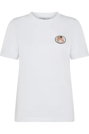 Fiorucci Top, Dame, Hvid, S, Bomuld, Engle Print Hvid T-shirt