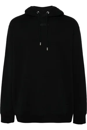Lanvin Sweathshirts & Hoodies, Herre, Sort, L, Bomuld, Sort Hættetrøje med Patch