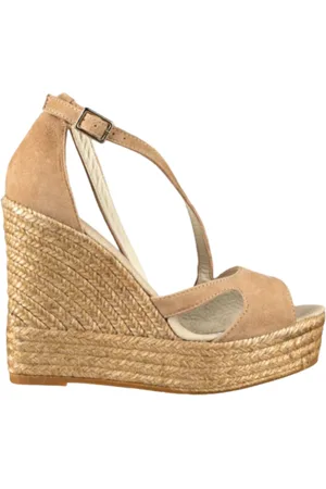 Espadrilles Sko, Dame, Brun, 39 EU, Brune Åbne Tå Kile Sandaler