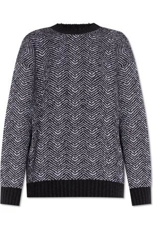 Moschino Strik, Dame, Sort, S, Bomuld, Sweater med broderet mønster