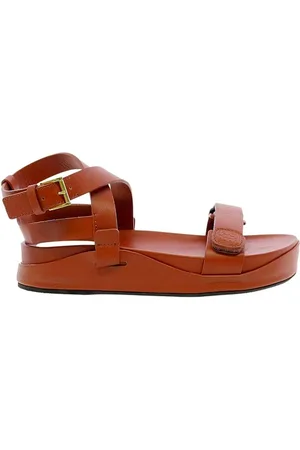 Inès de la Fressange Sko, Dame, Brun, 38 EU, Læder, Sort platform sandal