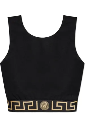 VERSACE Top, Dame, Sort, S, Nylon, Top med logo