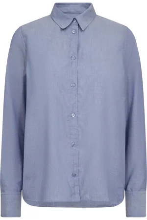 Mos Mosh Bluser & Skjorter, Dame, Blå, XL, Bomuld, Klassisk Oxford Skjorte Velvet Morning