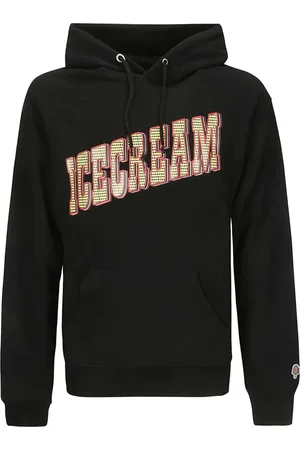 ICECREAM Sweathshirts & Hoodies, Herre, Sort, S, Uld, Hættetrøje med Frontprint