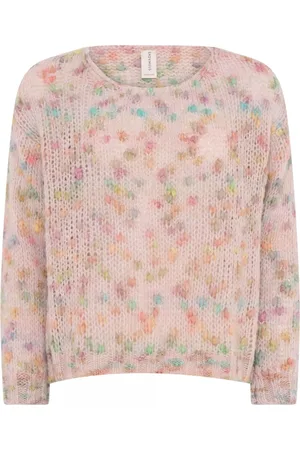 Skovhuus Strik, Dame, Flerfarvet, M, Uld, Multifarvet Pullover med Geranium Mønster