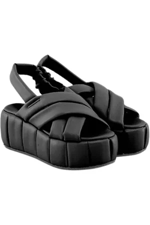 THEMOIRÈ Sko, Dame, Sort, 40 EU, Linned, Basis Linned Sandal Hæl Vegan Stof