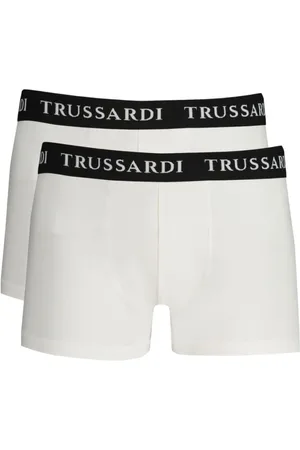 Trussardi Undertøj, Herre, Hvid, 2XL, Bomuld, Hvid Bomuld Boxershorts med Logo