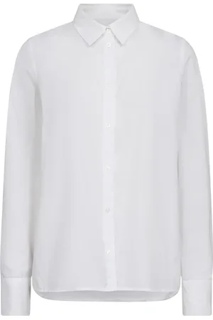 Mos Mosh Bluser & Skjorter, Dame, Hvid, S, Bomuld, Klassisk Oxford Skjorte Hvid