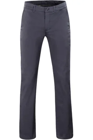 MOORER Bukser, Herre, Blå, XL, Bomuld, Stræk Twill Chino Bukser