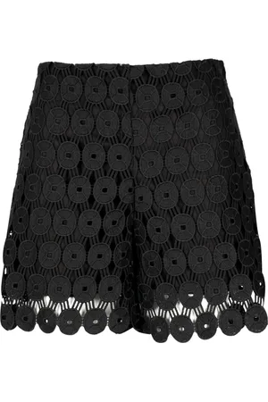 ERIKA CAVALLINI Shorts, Dame, Sort, M, Bomuld, Sort Bomuld Macrame Effekt Nederdel