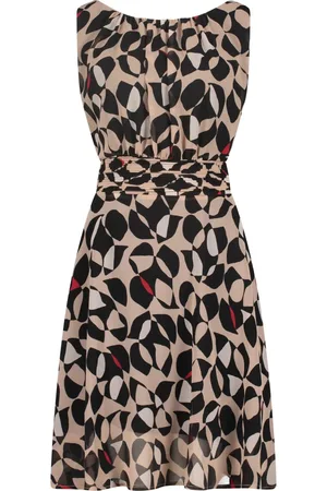 Betty & Co Kjole, Dame, Flerfarvet, 2XL, Chiffon, Ærmeløs Chiffon Kjole