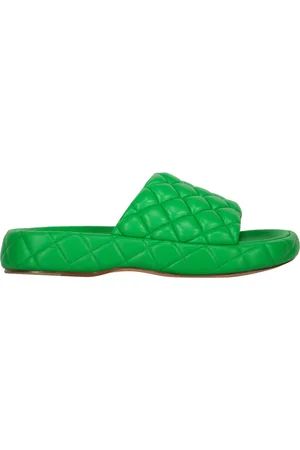 Bottega Veneta Sko, Dame, Grøn, 38 EU, Læder, Flettede lædermules