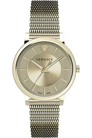 VERSACE Tilbehør, Herre, Gul, ONE SIZE, Uld, Herre V Circle Analog Ur
