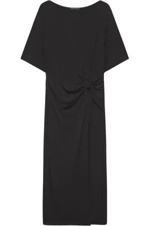 Elena Miro Kjole, Dame, Sort, XL, Jerseykjole med sideknude