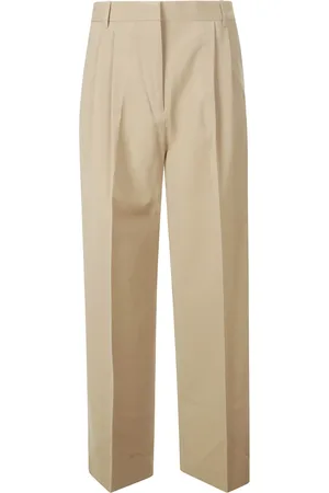Rohe Bukser, Dame, , M, Uld, Brun Elegante Plisserede Brede Ben Bukser