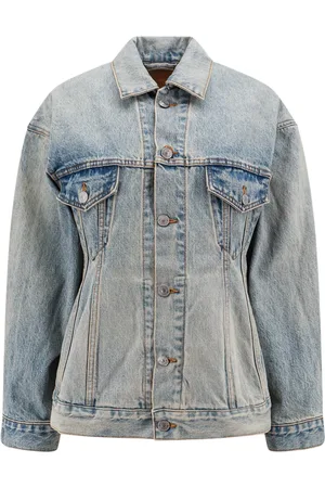 Balenciaga Jakke, Dame, Blå, 2XS, Bomuld, Blå Bomuld Denim Jakke Denim Jakker