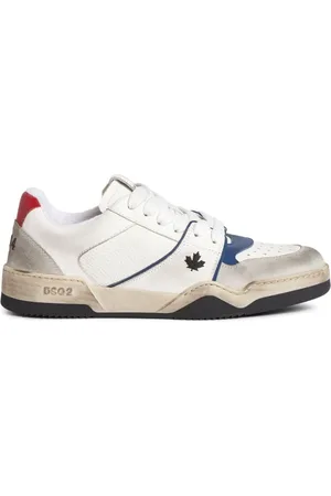 Dsquared2 Sko, Herre, Hvid, 44 EU, Hvide Sneakers Panel Design Logo