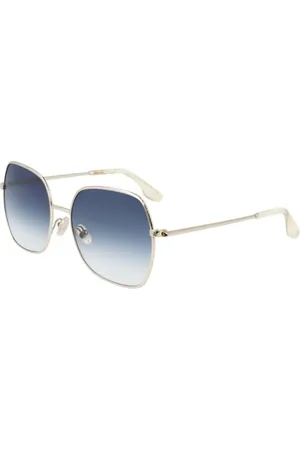 Victoria Beckham Tilbehør, Dame, Gul, 65 MM, Uld, Guld Metall Solbriller til Kvinder