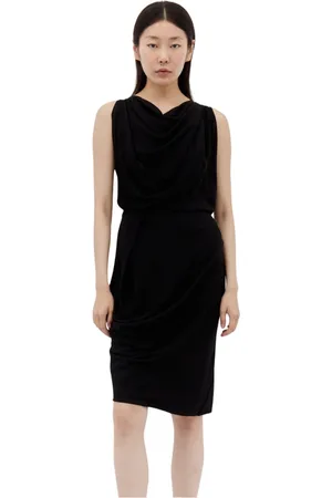 Vivienne Westwood Kjole, Dame, Sort, M, Draped Midi Kjole