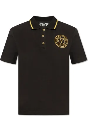 VERSACE Top, Dame, Sort, XS, Bomuld, Polo med logo