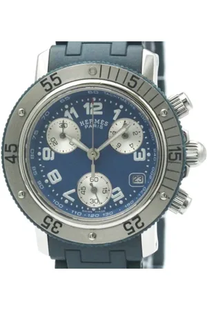 Hermès Pre-owned, Dame, Blå, ONE SIZE, Tyl, Pre-owned Rustfrit stal watches