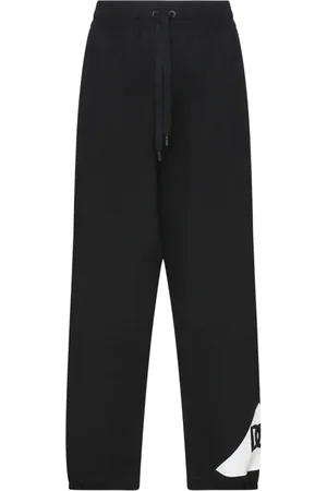 Dolce & Gabbana Bukser, Herre, Sort, XL, Bomuld, Sort Bomulds Sportsbukser Logo