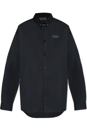 VERSACE Skjorte, Herre, Sort, S, Bomuld, Skjorte med logo