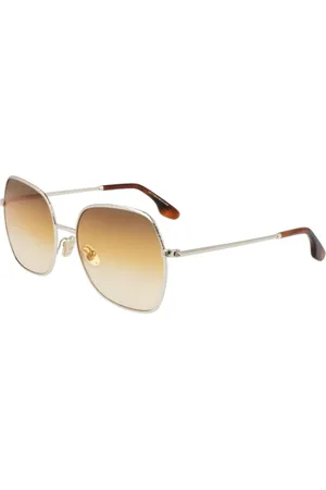 Victoria Beckham Tilbehør, Dame, Gul, 65 MM, Uld, Guld Metall Solbriller til Kvinder
