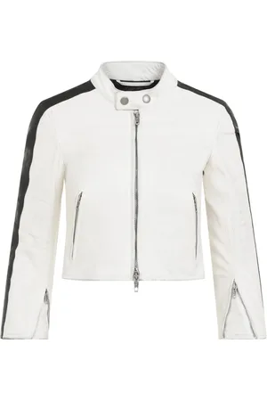 Balenciaga Jakke, Dame, Hvid, S, Snavset Hvid Racer Jakke