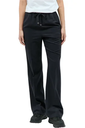 Moncler Bukser, Dame, Blå, 2XS, Uld, Wool-Blend Drawstring Trackpants
