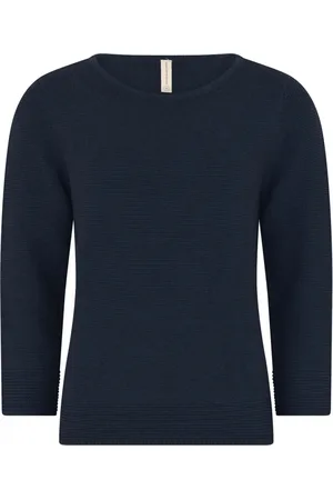 Skovhuus Strik, Dame, Blå, M, Bomuld, Struktureret A-Formet Jumper Bluser Marine