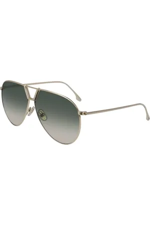Victoria Beckham Tilbehør, Dame, Gul, 62 MM, Gyldne metal solbriller til kvinder