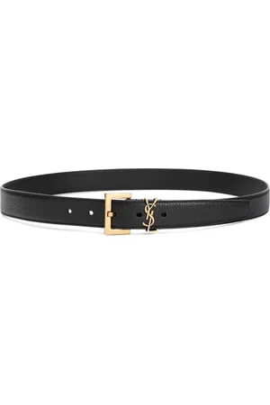 Saint Laurent Tilbehør, Herre, Sort, 105 CM, Læder, Sort læderbælte