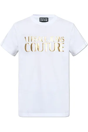 VERSACE Top, Herre, Hvid, 2XL, Uld, T-shirt med logo