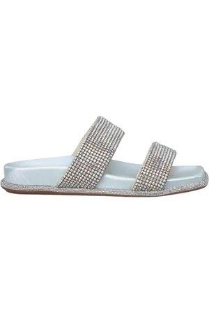 Alma en Pena Sko, Dame, Blå, 40 EU, Uld, Glitrende Rhinestone Flad Sandal